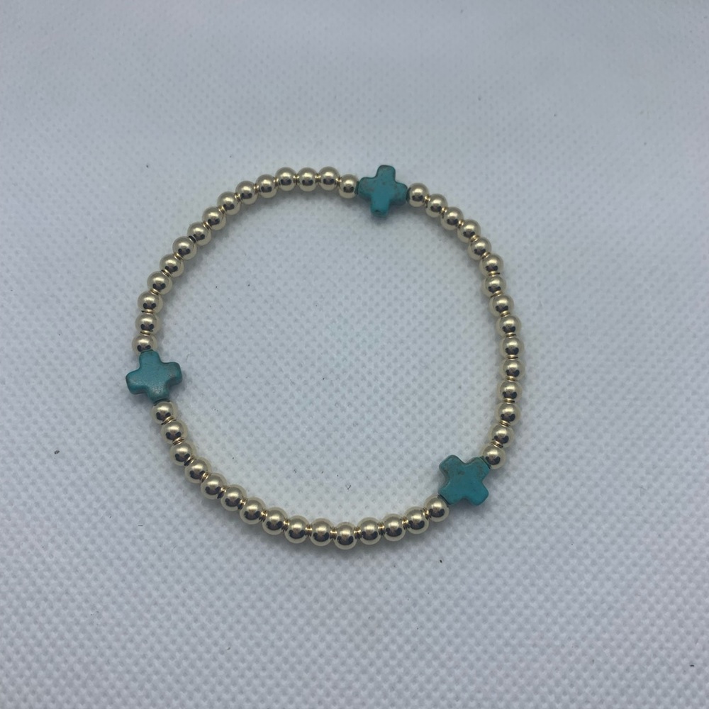 Cross Bracelet- Homemade 14 k gold filled - Picture 4 of 5